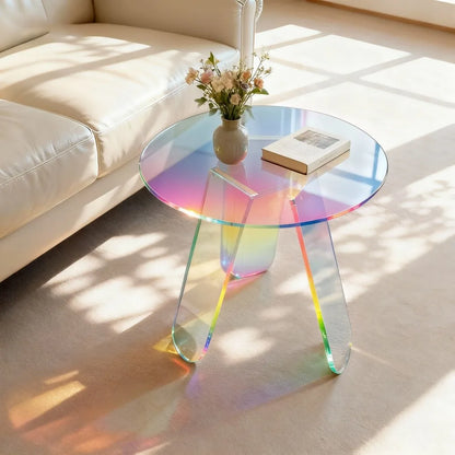 Clear Modern Iridescent Coffee Table