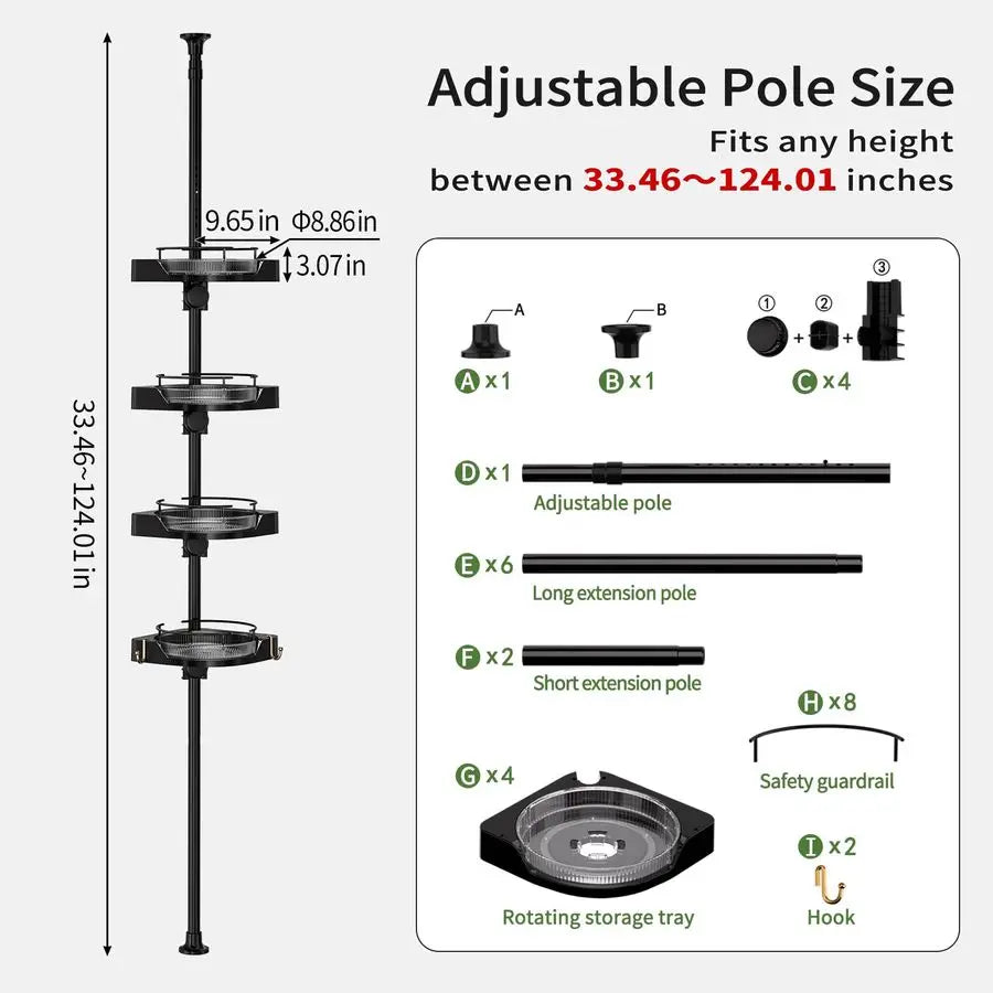 Rotating Corner Shower Caddy Organizer