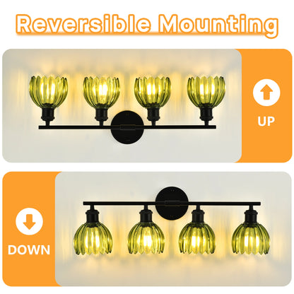 Floral Tulip Glass Shade for Mirror Front Lamp