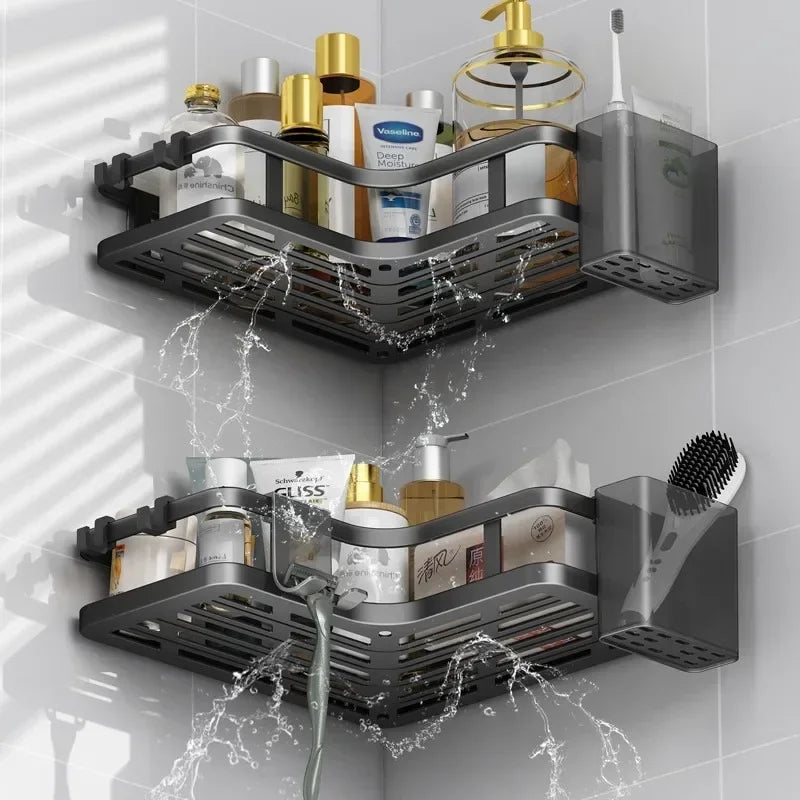 6PCS Double-layer Stainless Steel Corner Shelf