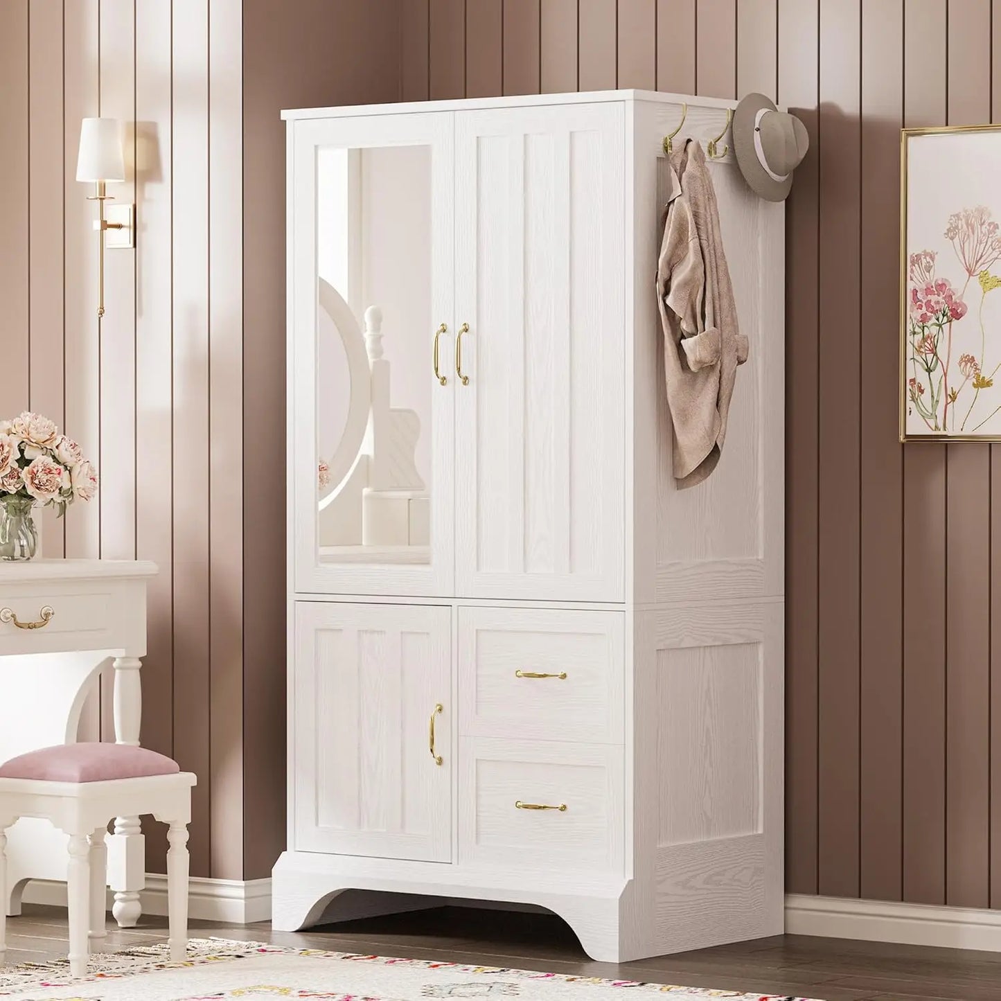 White Wooden Armoire