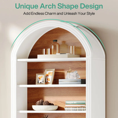 White Arched Bookcase