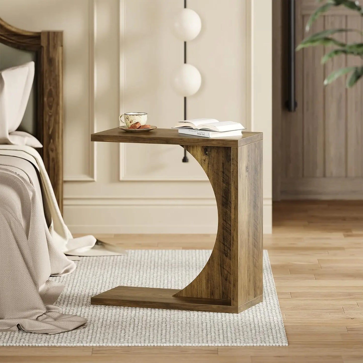 C Shaped End Table for Living Room