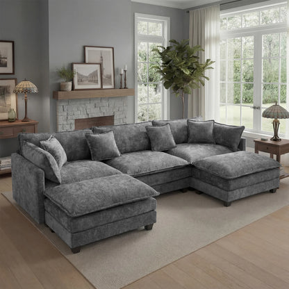 Modular Sectional Sofa with Ottoman