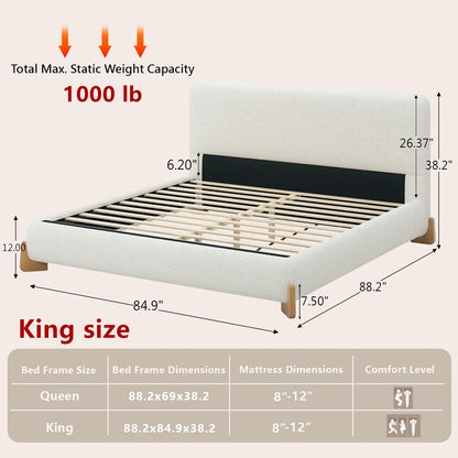 QueenSize Boucle Bed Frame