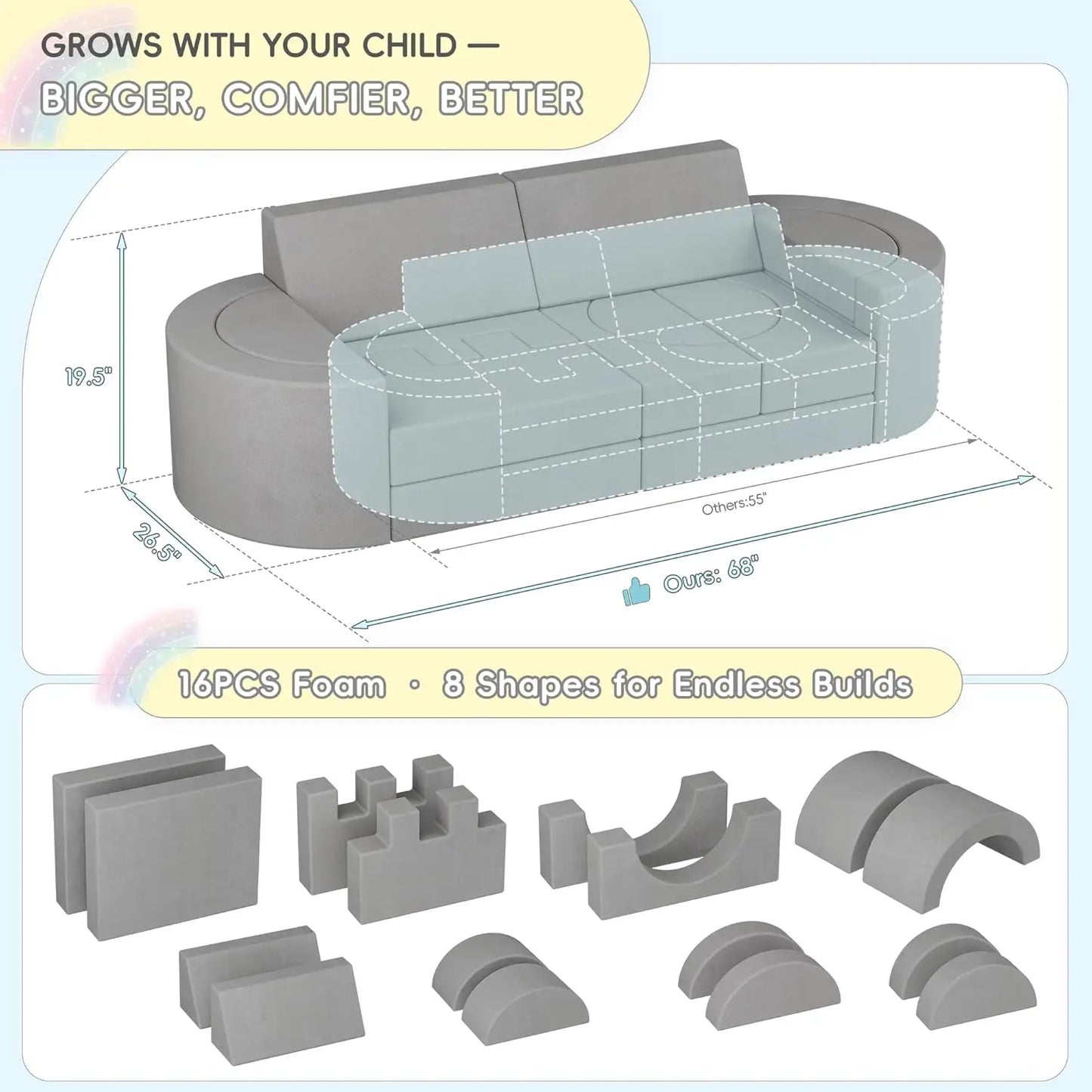 , Large Toddler Sofa Fort