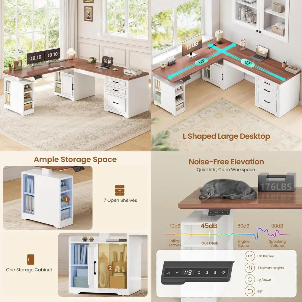 L-Shaped Electric Standing Desk