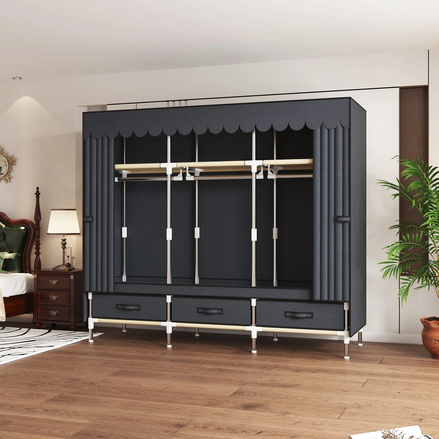 Portable Wardrobe Closet with - Includes for Bedroom