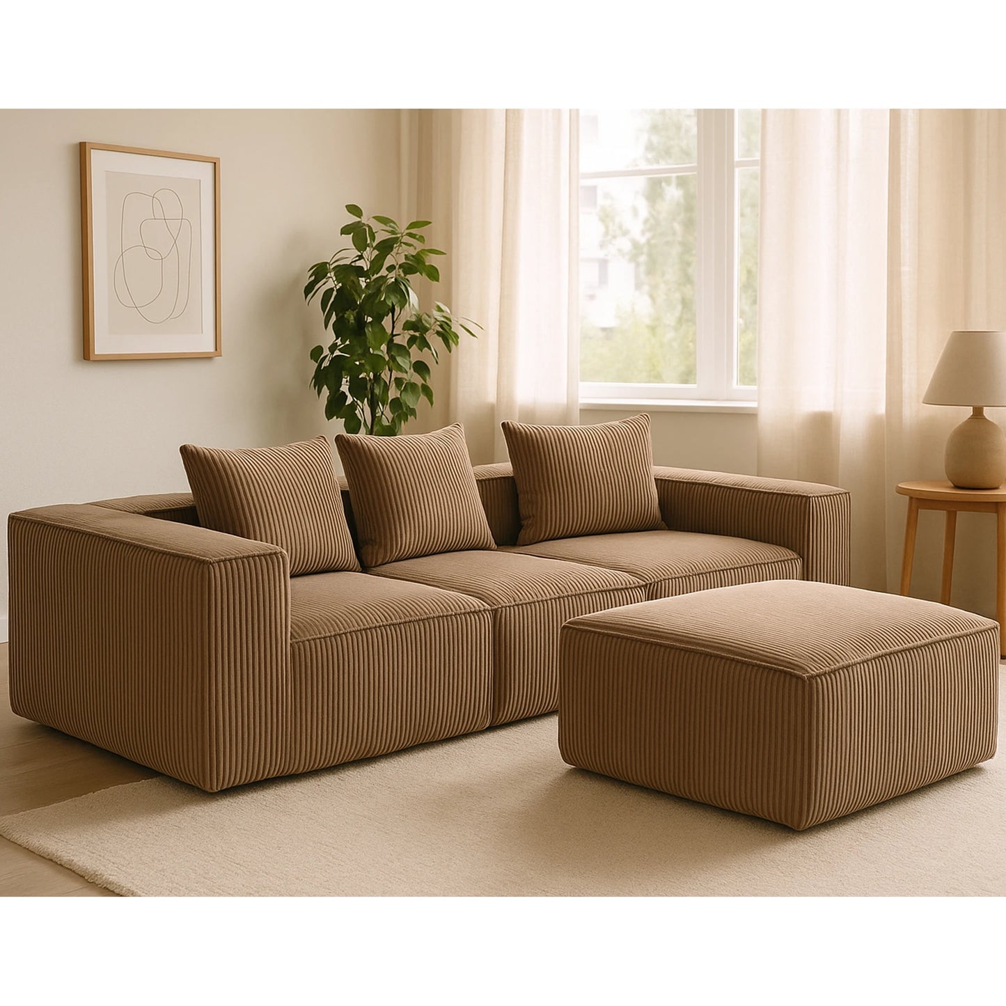 Sectional boneless Couch withModern Sofa with  Upholstered Couches for Room