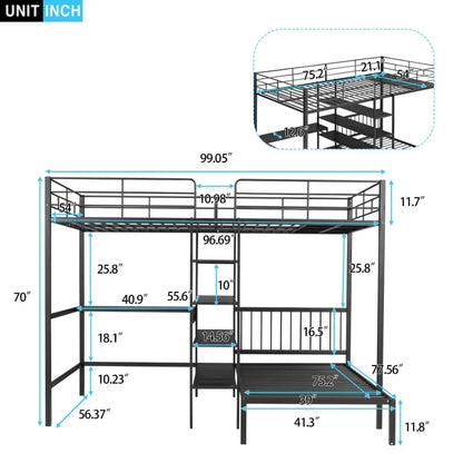 Full Over Twin Metal Bunk Bed
