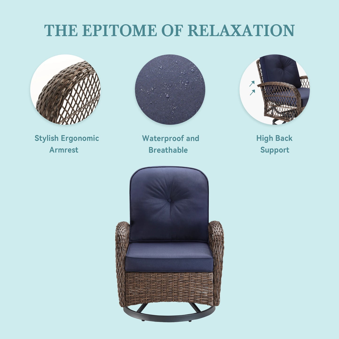 3 Pieces Patio Furniture Set