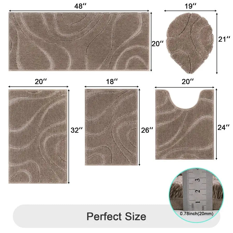 Bathroom Rugs Sets 5 Piece
