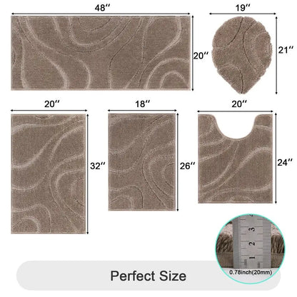 Bathroom Rugs Sets 5 Piece