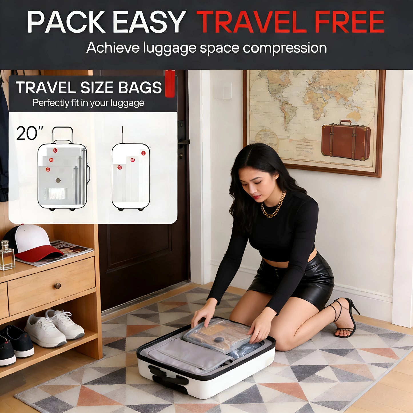 Cordless Travel Vacuum Bag Set