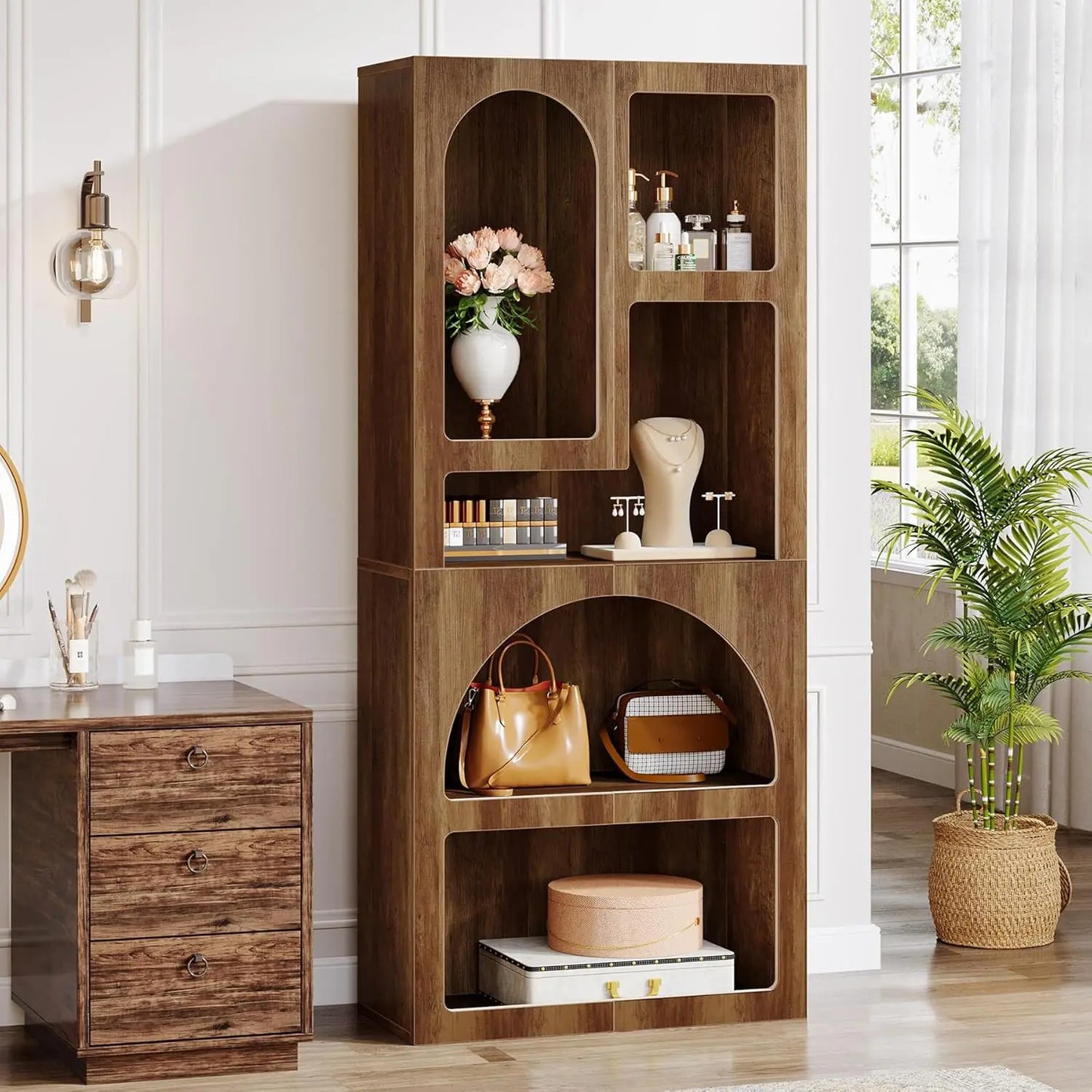 Tall Geometric Bookshelf