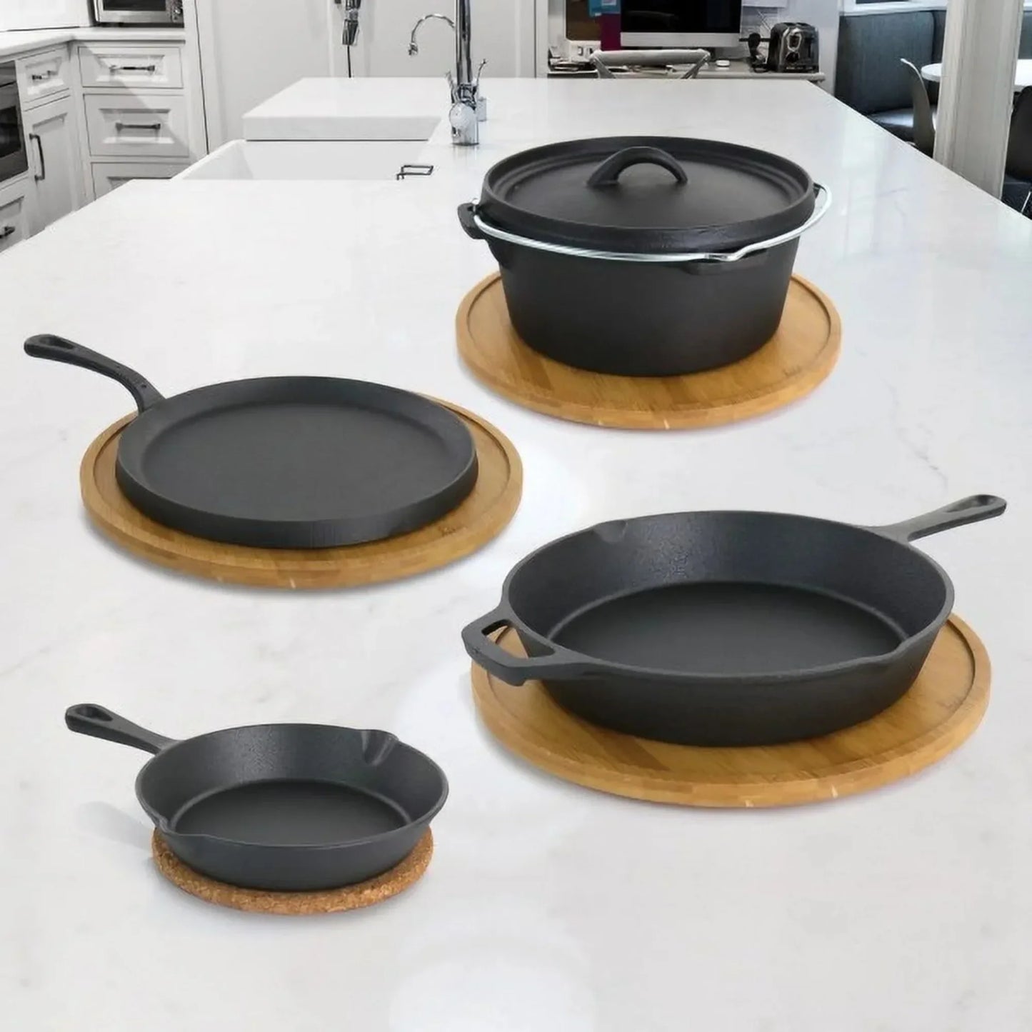 Pre-Seasoned 5-Piece Cast Iron Cookware Set