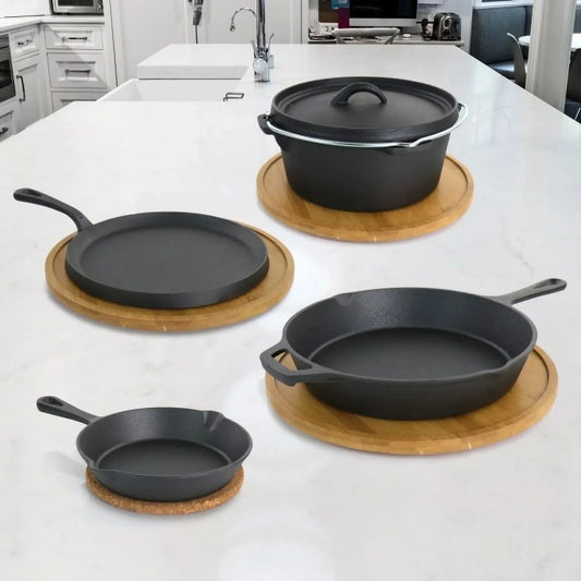 Pre-Seasoned 5-Piece Cast Iron Cookware Set