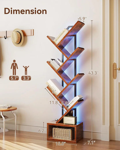 Steel & Wood Floor Standing Bookcase