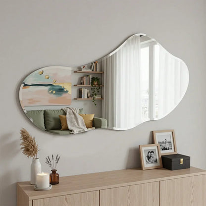 Black Modern Asymmetrical Mirror