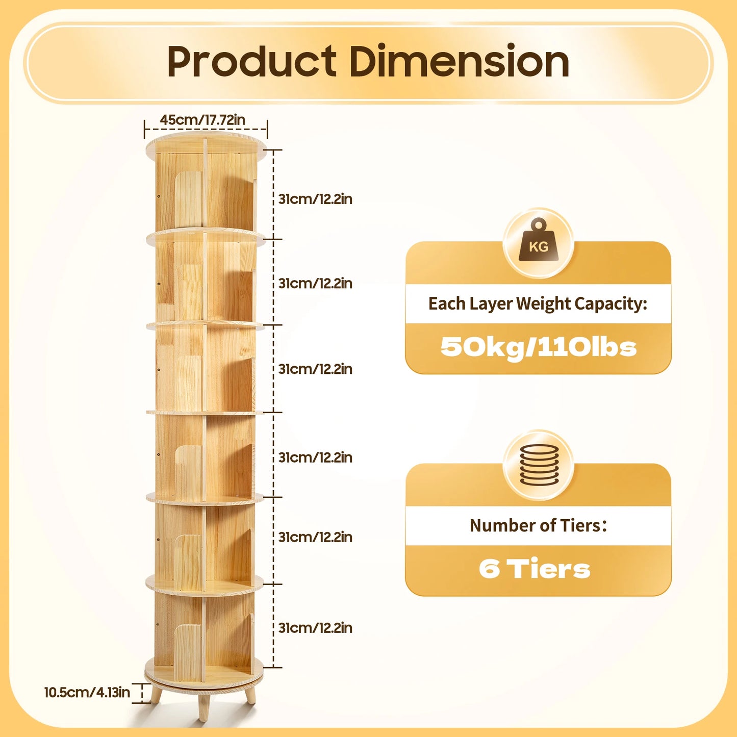 6 Tier Kids Book Storage Organizer