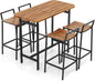 Table Set for 4 with Metal Frame & Footrest