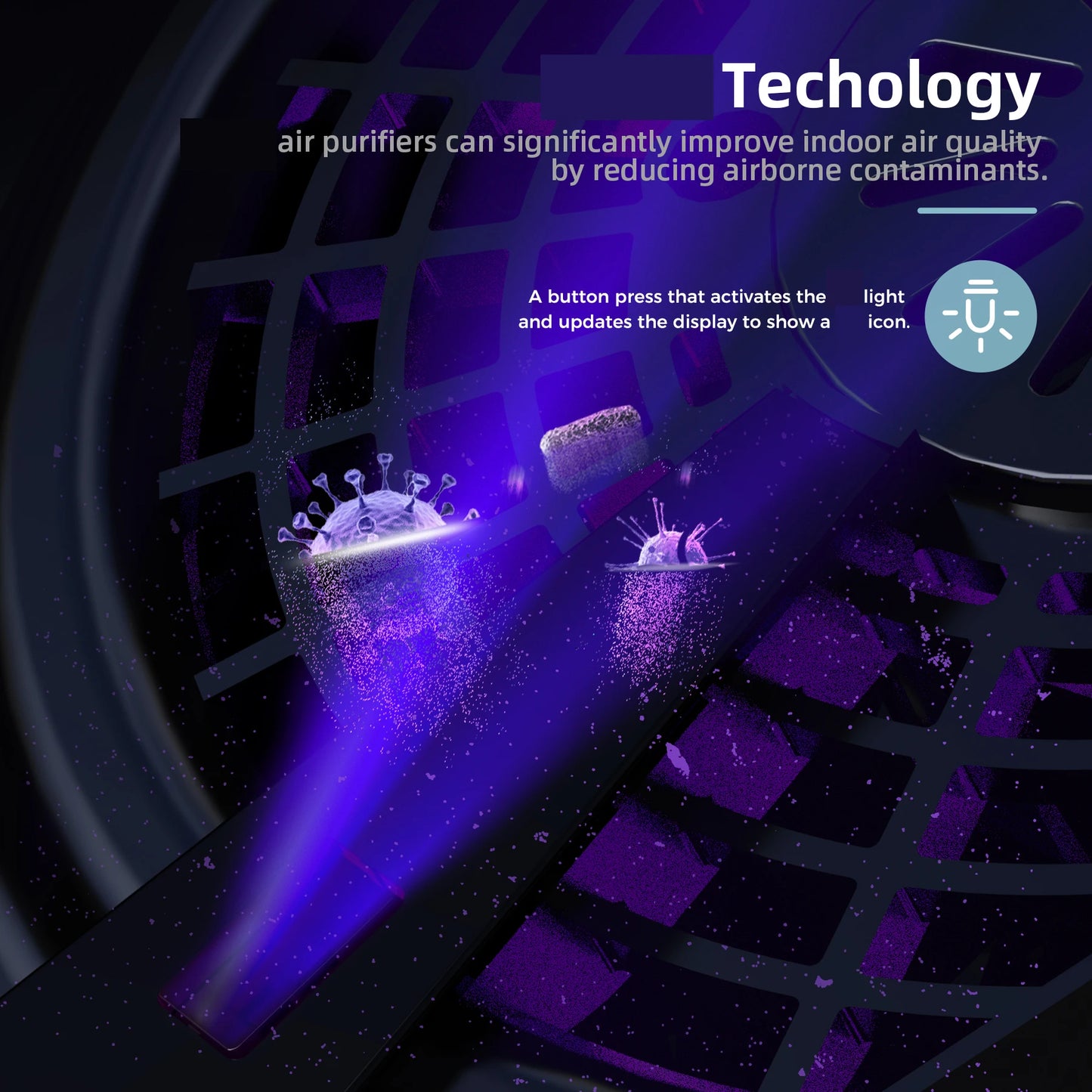 Touch Control Air Purifier 3 Speed