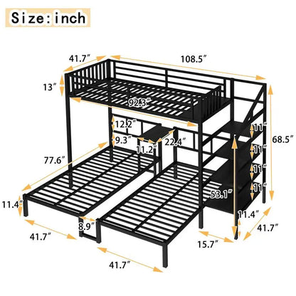 Triple Metal Bunk
