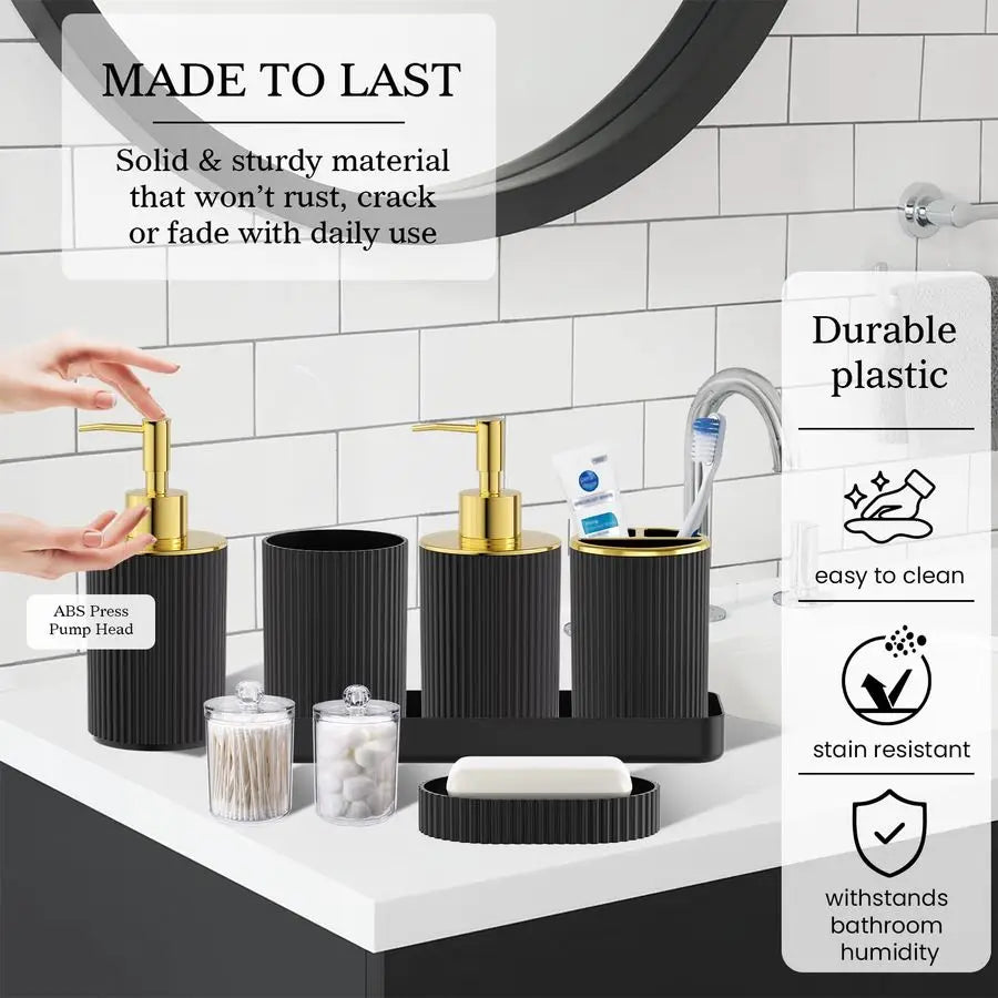 Gold Bathroom Accessories Set