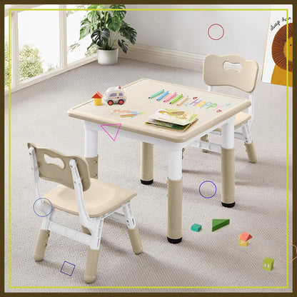 Adjustable Kids Table & 2 Chairs Set