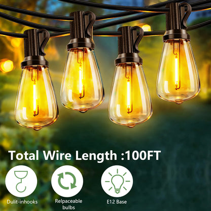100FT Solar Outdoor String Lights I