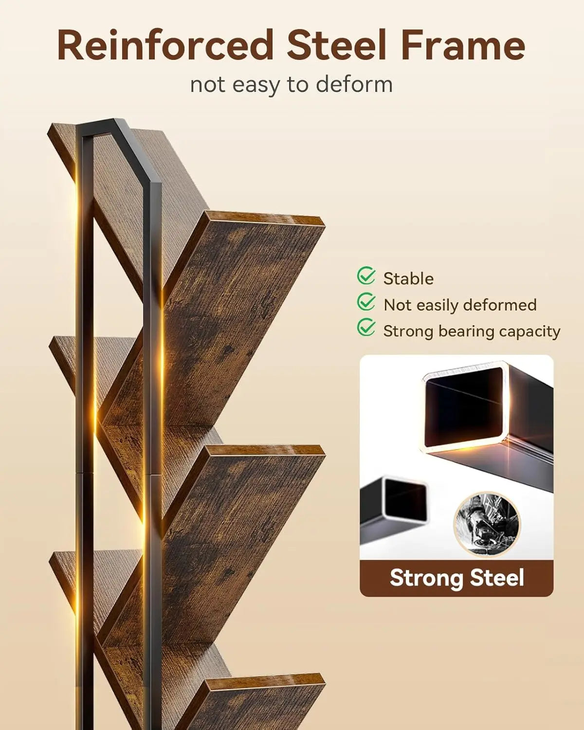 Steel & Wood Floor Standing Bookcase