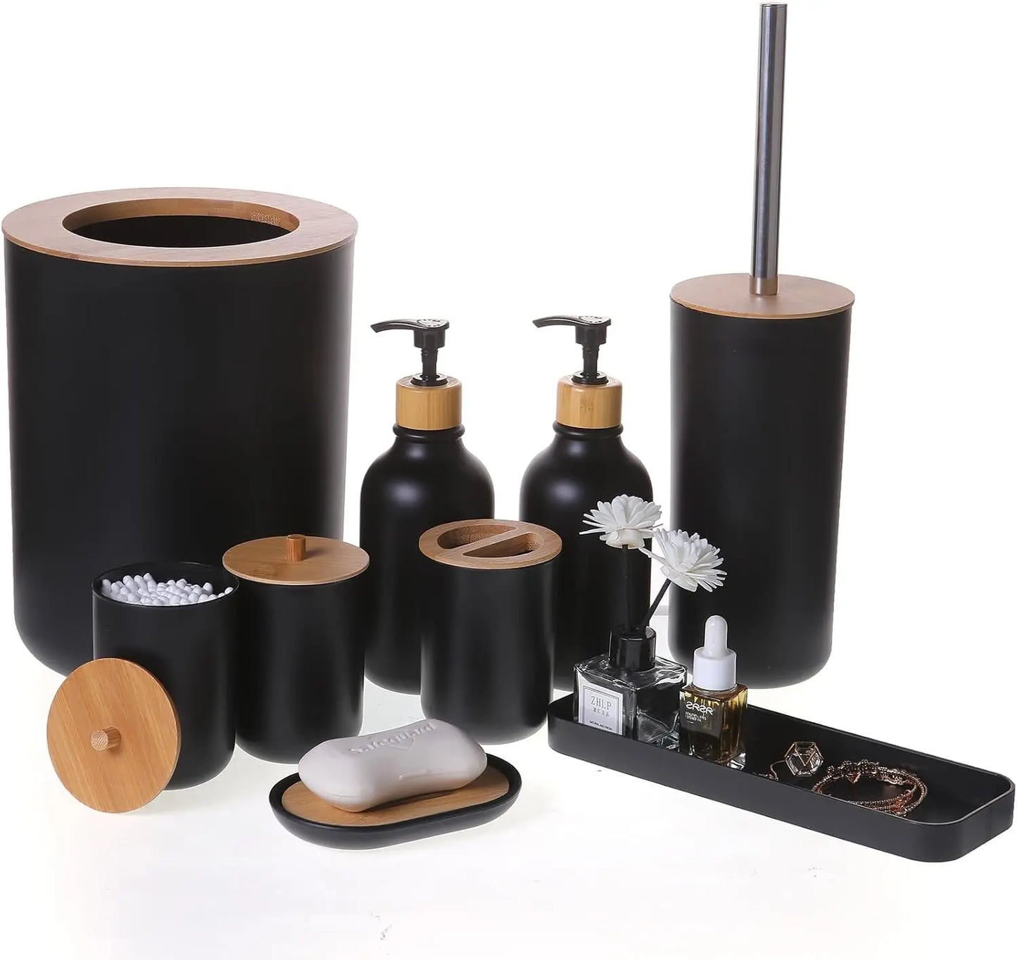9-Piece Matte Black Bathroom Set