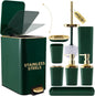 Green and Gold Bathroom Set