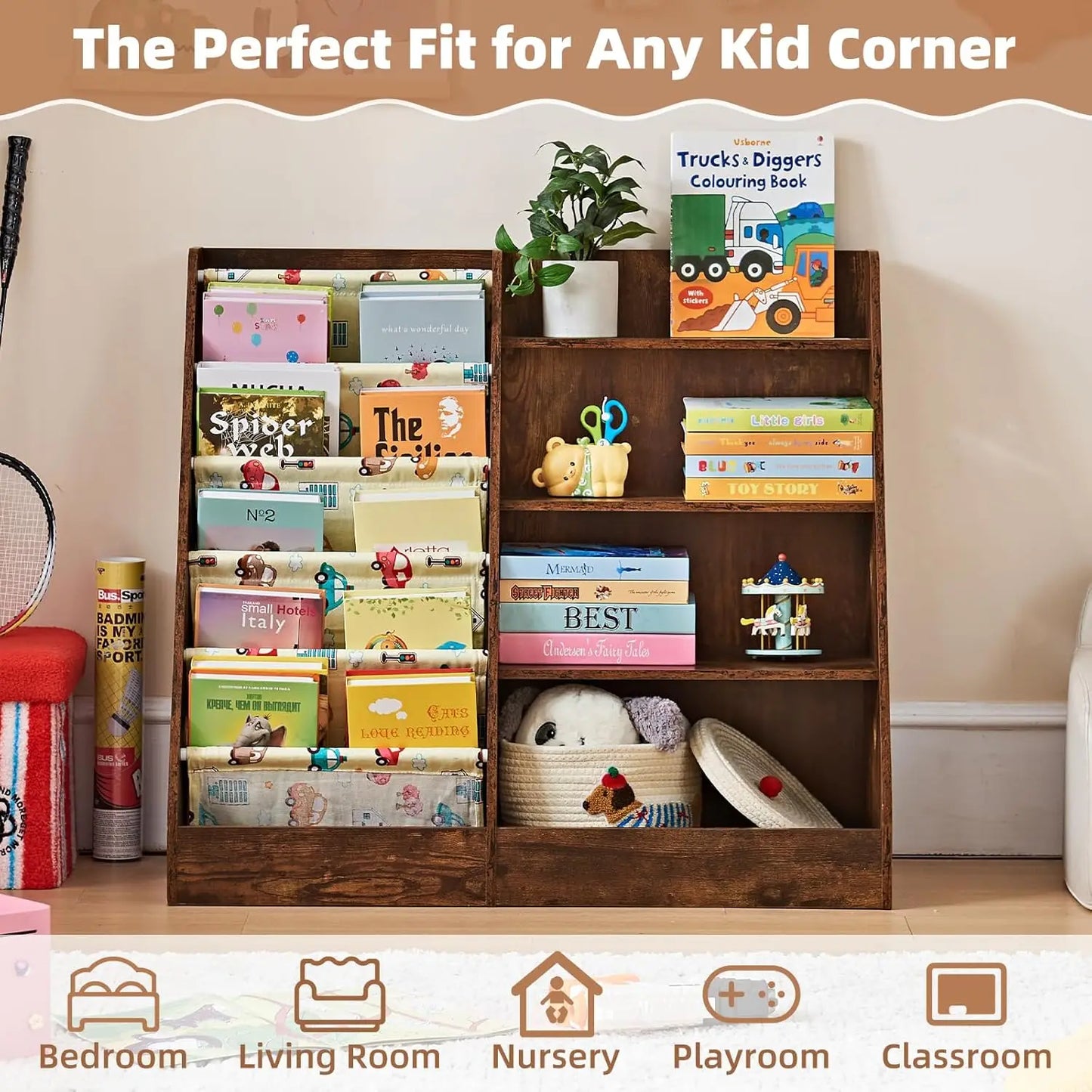 4-Tier Kids Bookshelf