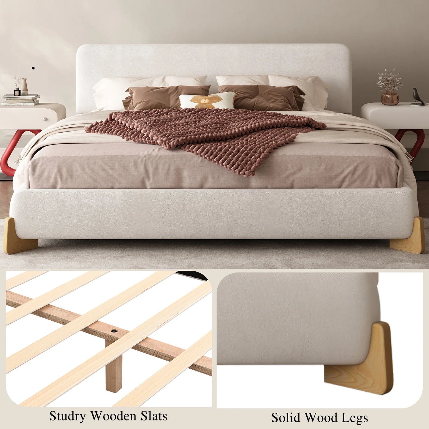 QueenSize Boucle Bed Frame