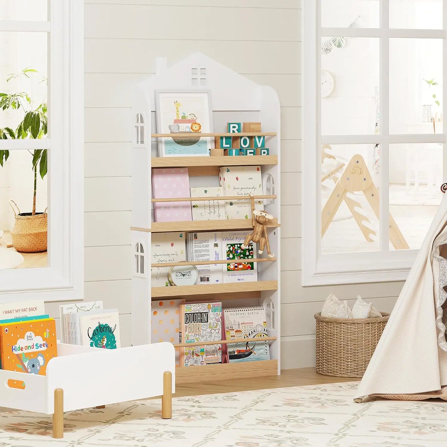 Wooden Bookcase Organizer