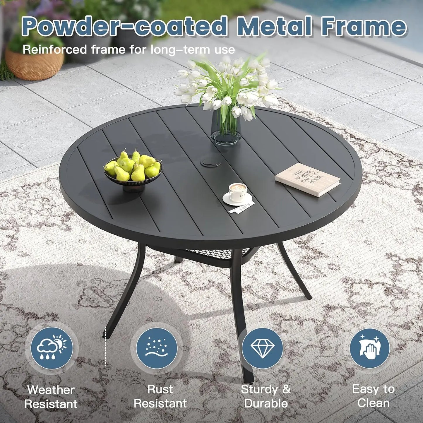 5 Pieces Outdoor Patio Dining Set