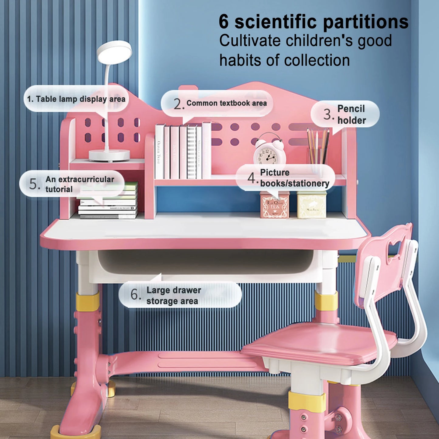 Height-Adjustable Office  Desk And Chair Set