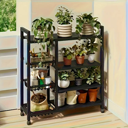 4-Tier Freestanding Shelf with 3 Baskets