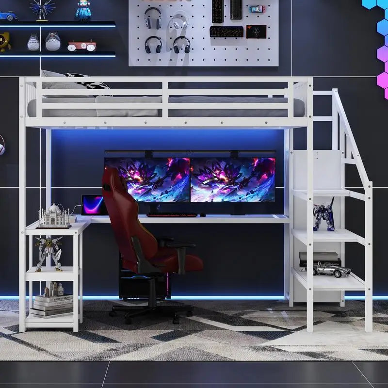Queen Size Metal Loft Bed