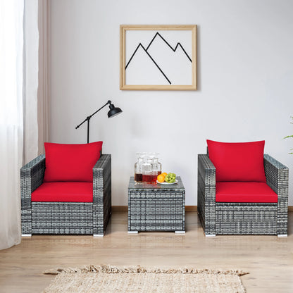 3 PC Bistro Set Red