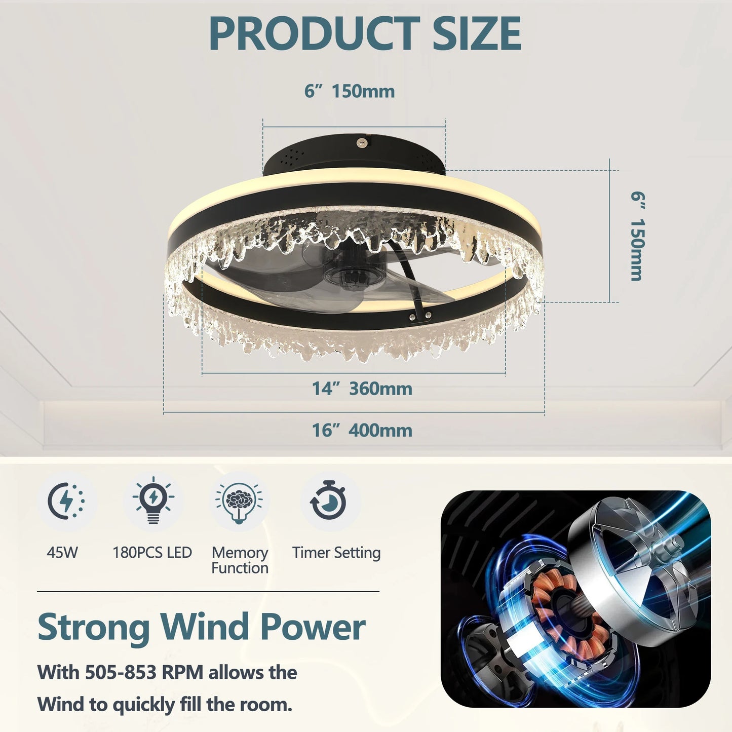 LED Ceiling Fan with Light