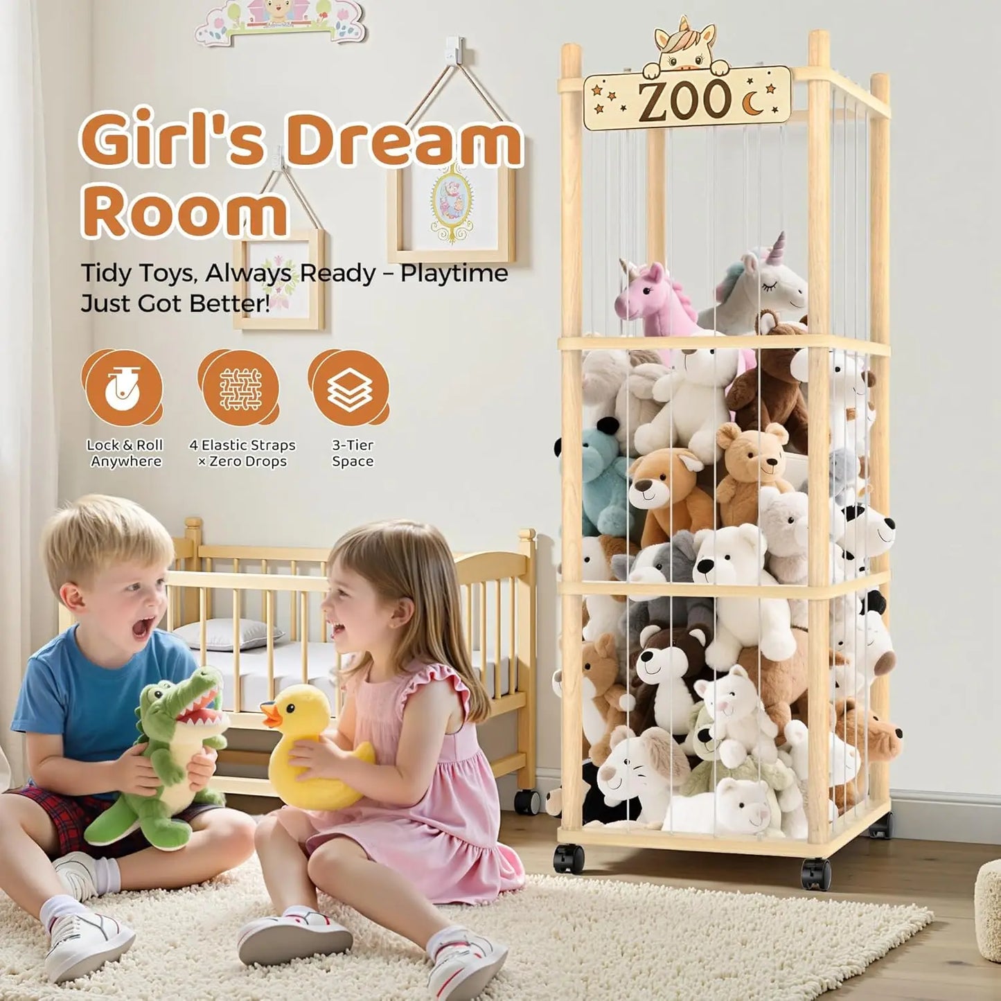 Wooden Stuffed Animal Storage Tower