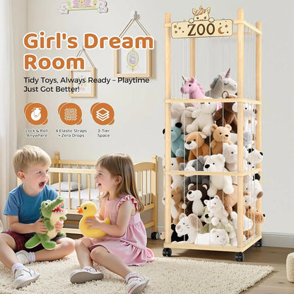 Wooden Stuffed Animal Storage Tower
