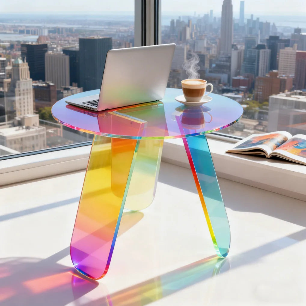 Clear Modern Iridescent Coffee Table