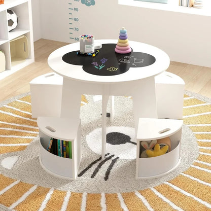 Children Table and Storage Stools