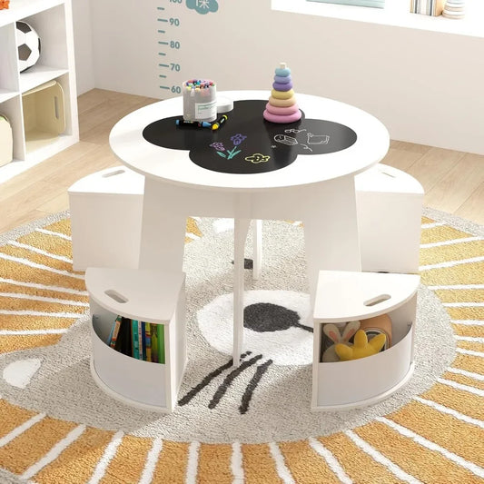 Children Table and Storage Stools