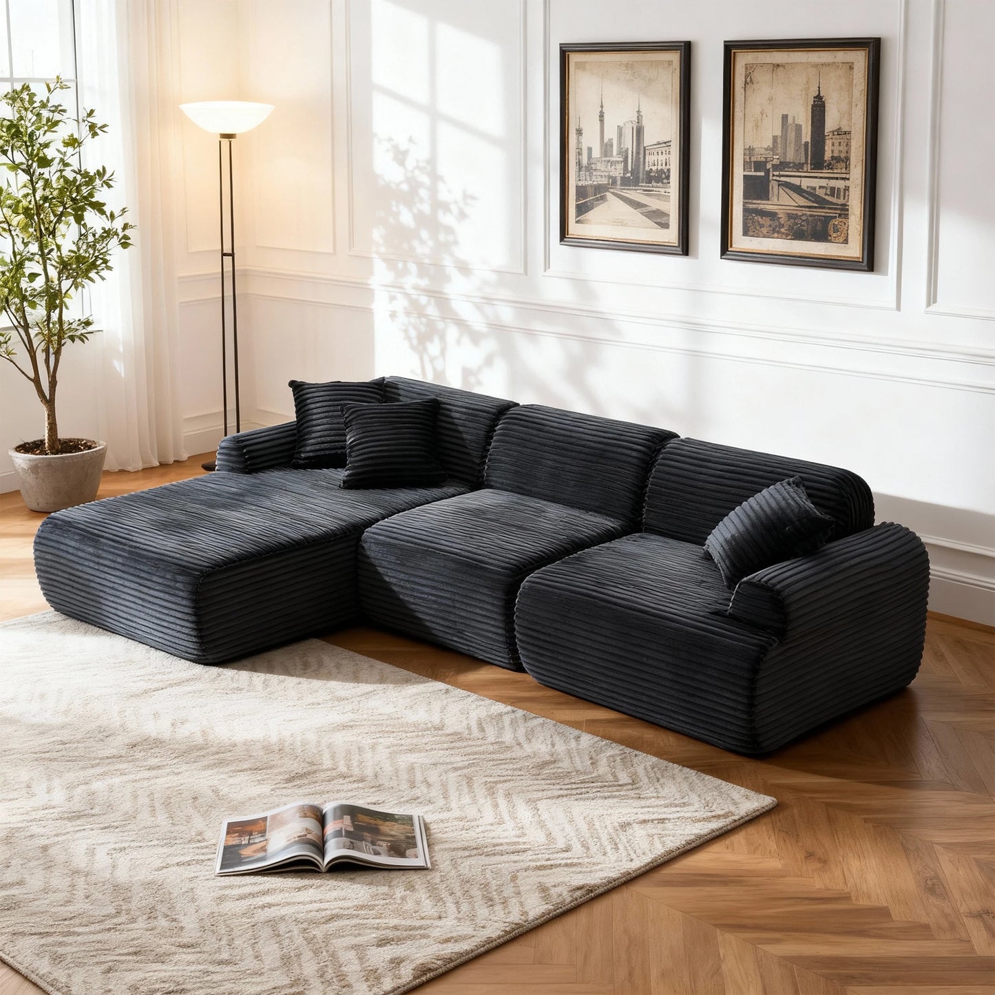 leather segmented sofa