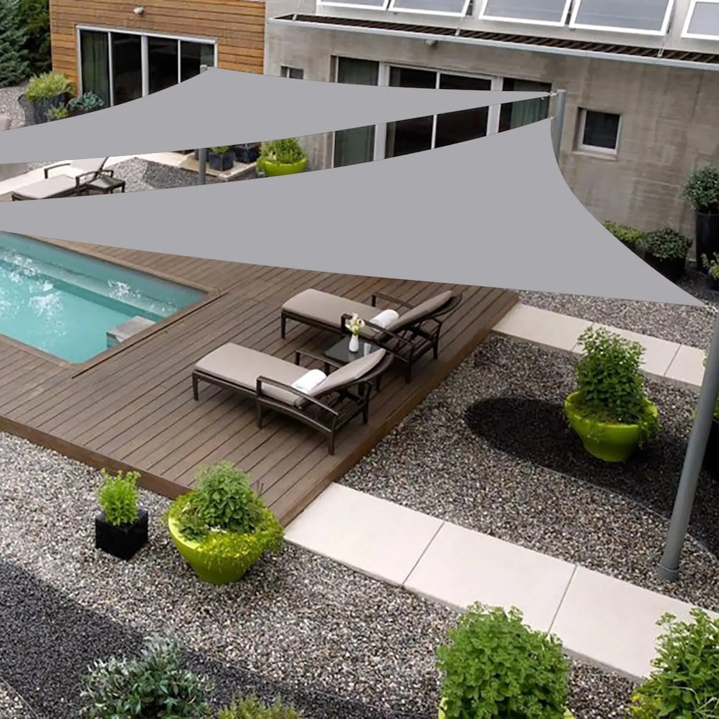 Gray Sun Shade Sail Canopy