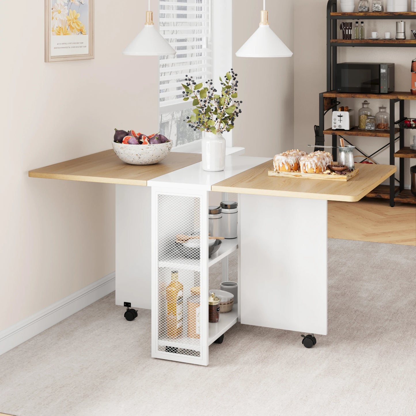 Farmhouse Wood Kitchen Dining Table Set